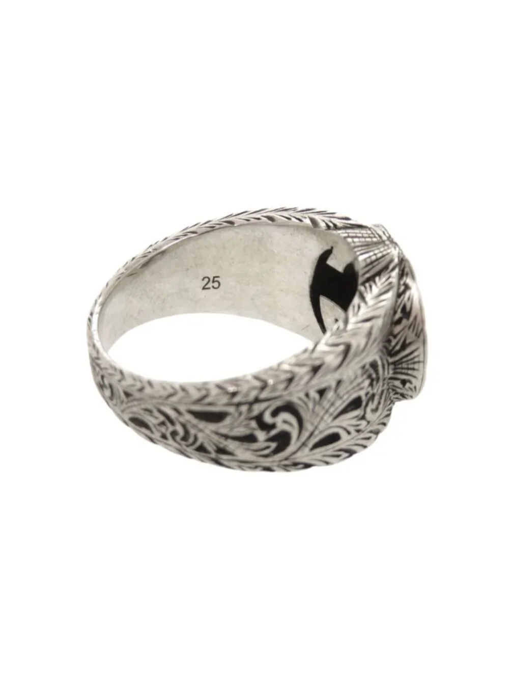 Gucci Interlocking G Arabesque 925 Sterling Silver Ring